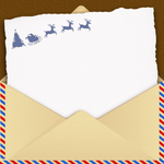 ECards for the New 2026 year by email Postcard with festive envelope and Santa's deer