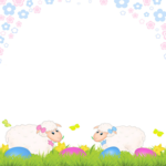 Digital Happy Easter cards Easter ecard with sheeps