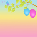 Digital Happy Easter cards Easter greeting cards with eggs on a tree branch