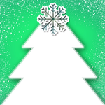 ECards for the New 2026 year by email Green postcard with a Christmas tree