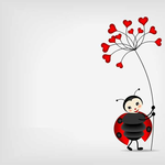 Valentine's day ecards by email free Postcard with a ladybug