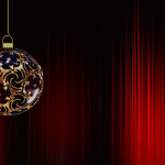 ECards for the New 2026 year by email Red postcard with a luxurious Christmas tree decoration