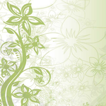 Greeting Cards for friends E-card with green painted flowers