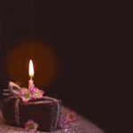 Happy Birthday Cards by email Animated greeting card - a cake with a burning candle