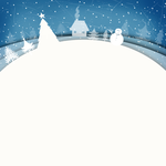 ECards for the New 2026 year by email Christmas card with a snowy village